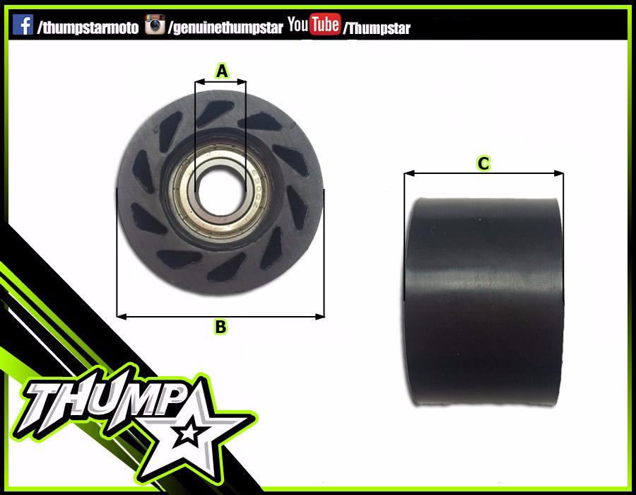 7456 | Chain Roller | 10mm Bolt | 40mm | Black