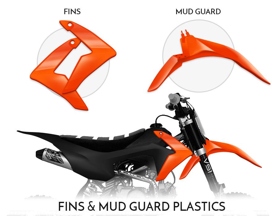 7240 | Plastics | CRF110 Front Guard/Fins | Orange