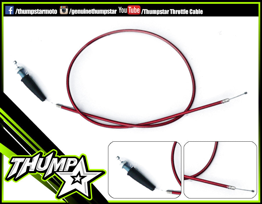 Throttle Cable - BRAIDED/RED