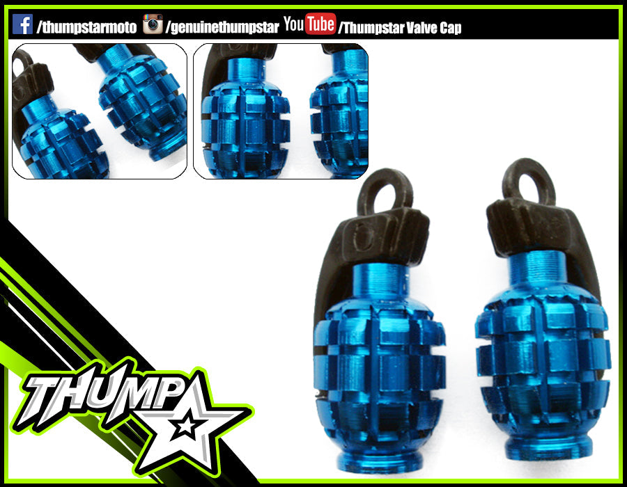 7223 | Bling Valve Cap | Grenade Blue